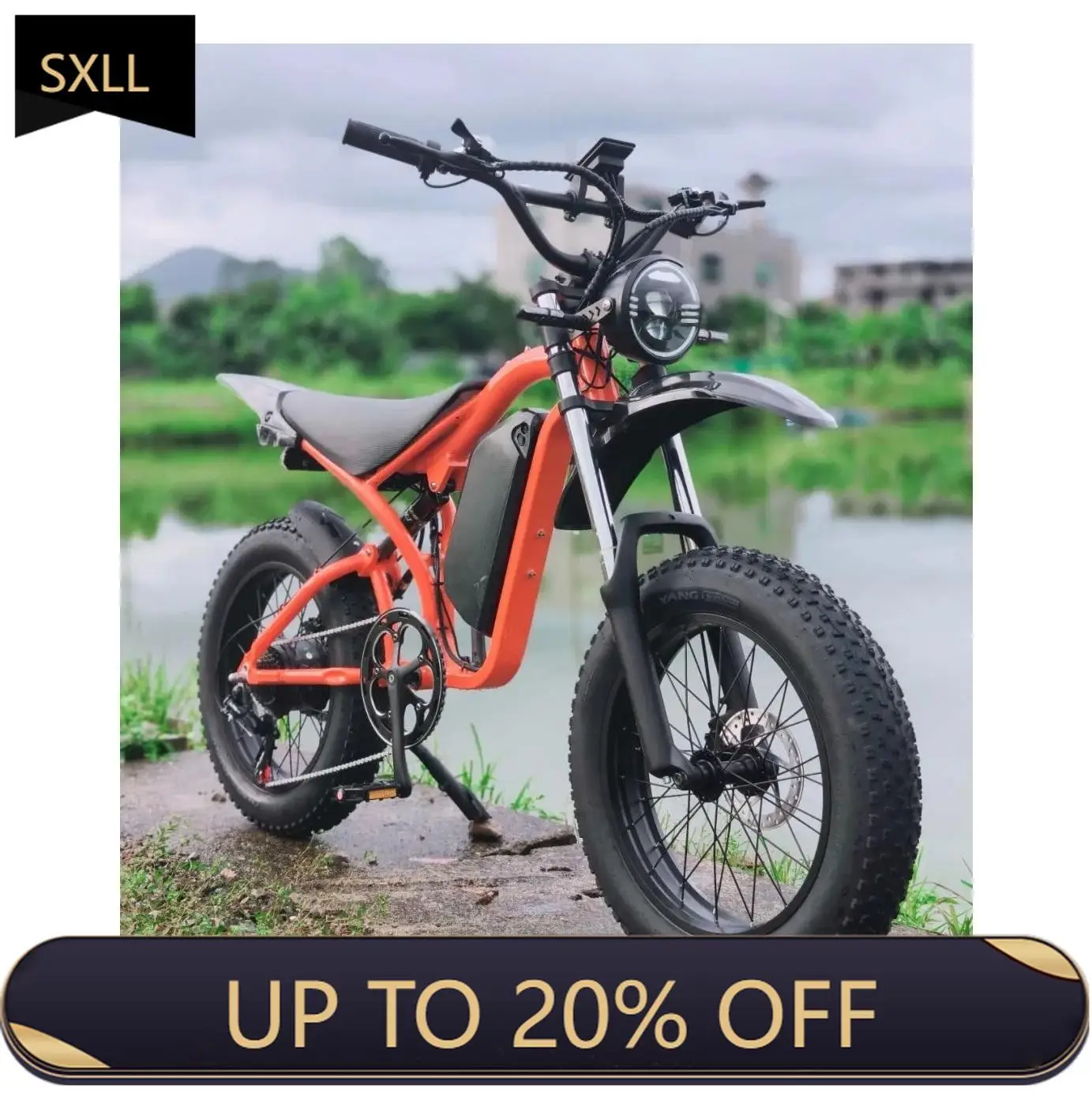 

SXLL 20-Inch 1000w 20Ah High Speed Fat Tire Ebike Chopper Off-Road Electric Cross Sport Bike Mountain Gravel Dirt Adult Bike