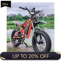 SXLL 20-Inch 1000w 20Ah High Speed Fat Tire Ebike Chopper Off-Road Electric Cross Sport Bike Mountain Gravel Dirt Adult Bike