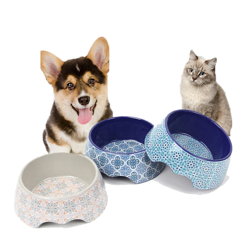 Double Ear Feeding Bowl for Cats and Dogs, General Slow Food Bowl, Pet Supplies, Flat Bottom, Designer, Luxury