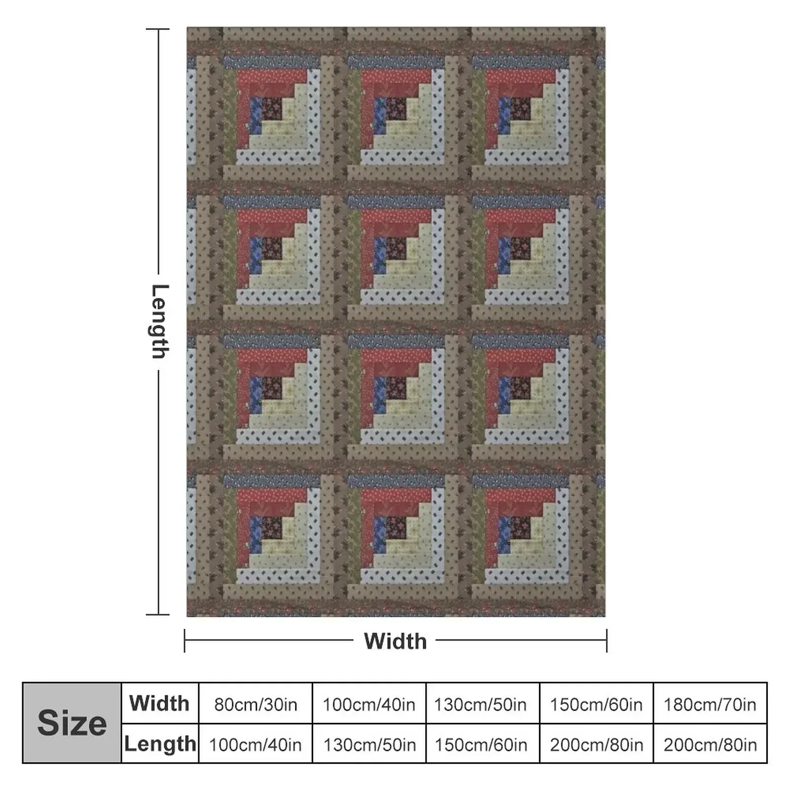 New Vintage Log Cabin Quilt Block Artwork Throw Blanket Soft Plaid on the sofa Travel Camping Fashion Sofas for winter Blankets