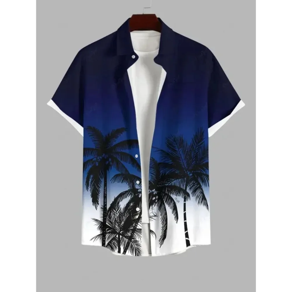 New Watercolor-dyed Plum Blossom Flower 3D Printe Sport Breath Quickdry Men's Shirt Outdoor Fashion Street Casual Vacation Shirt