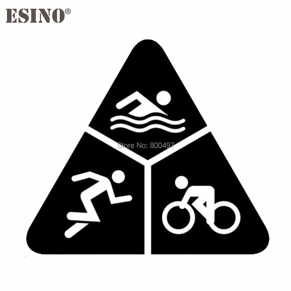 New Sports Triathlon Swimming Running and Bike Riding Reflective Auto Decal Cartoon Car Sticker  Bumper Body Decal Pattern Vinyl