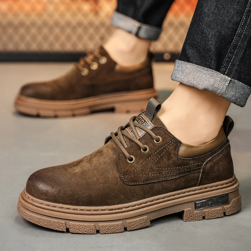 

New men's trendy outdoor shoes Trendy men's gentlemanly leisure Fashion Comfortable Thick soled high-quality Retro Leisure