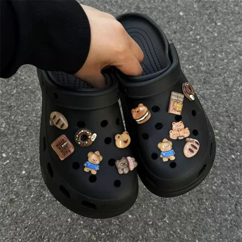 100 Stück runde Schnallen-Schuh-Charms, Croc-DIY-Zubehör, Kunststoffknöpfe für Lochschuhe, Gartenschuhe, DIY-Croc-Befestigungszubehör – Detail 4