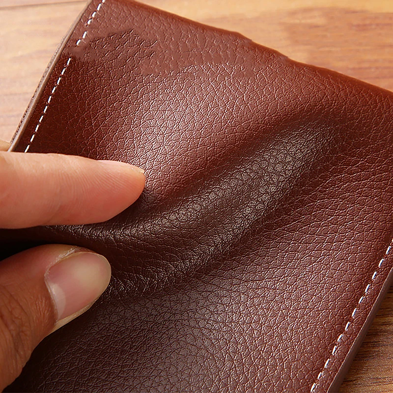 Vintage Minimalist Foldable Wallet For Men PU Leather Purse Credit Card Holder Money Change Pouch Man Birthday Gift