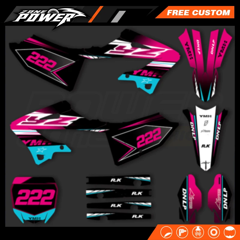 Powerzone Motorcycle Graphics Decals Sticker Kits for Yamaha YZ125 YZ250 YZ 125 YZ 250 2022 2023 2024