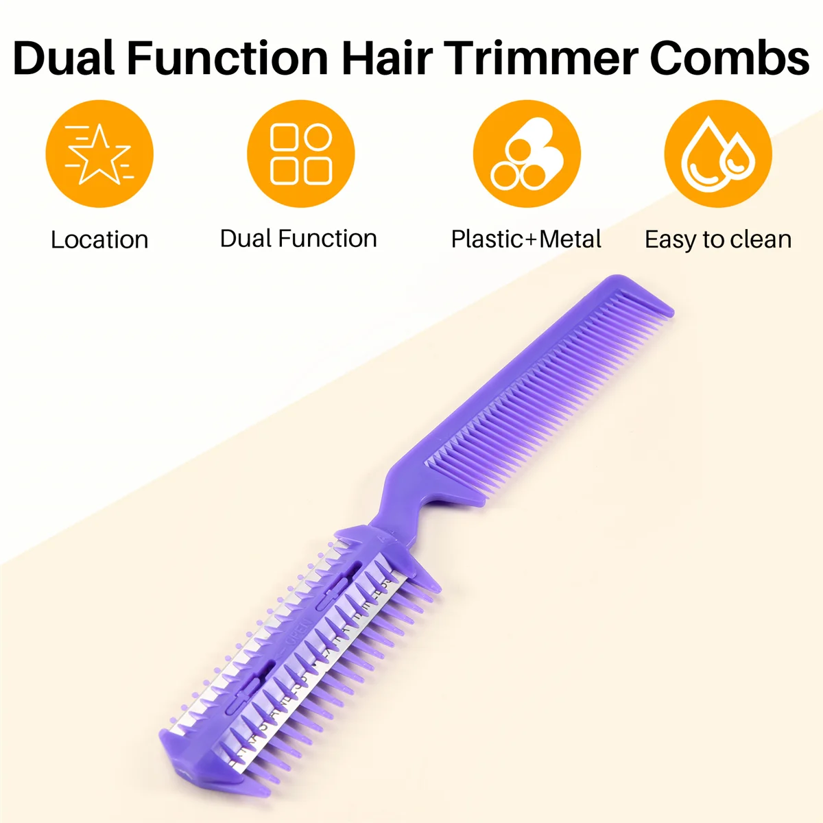 BAADE Металлическое лезвие Бритва Пластиковая расческа для волос Триммер Фиолетовый