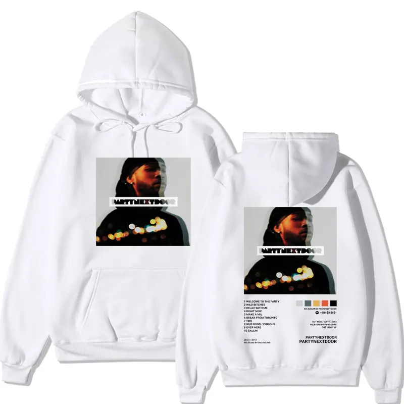 Rapper Partynextdoor Partynextdoor Two Album Double Sided Print Hoodie Hip Hop Oversized Sweatshirts Men Women Vintage Pullover