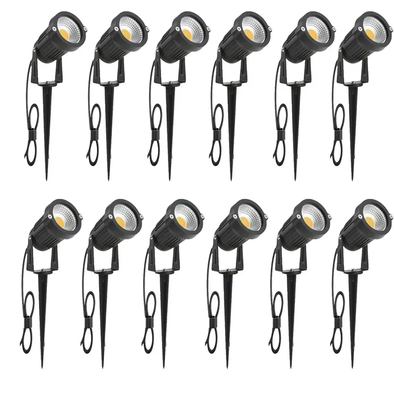 1 Meter Cable IP65 LED Landscape Spike Lamp Warm White/Blue 5W/10W Spot Light for Garden Lawn AC/DC 12V/24V 220V/110V