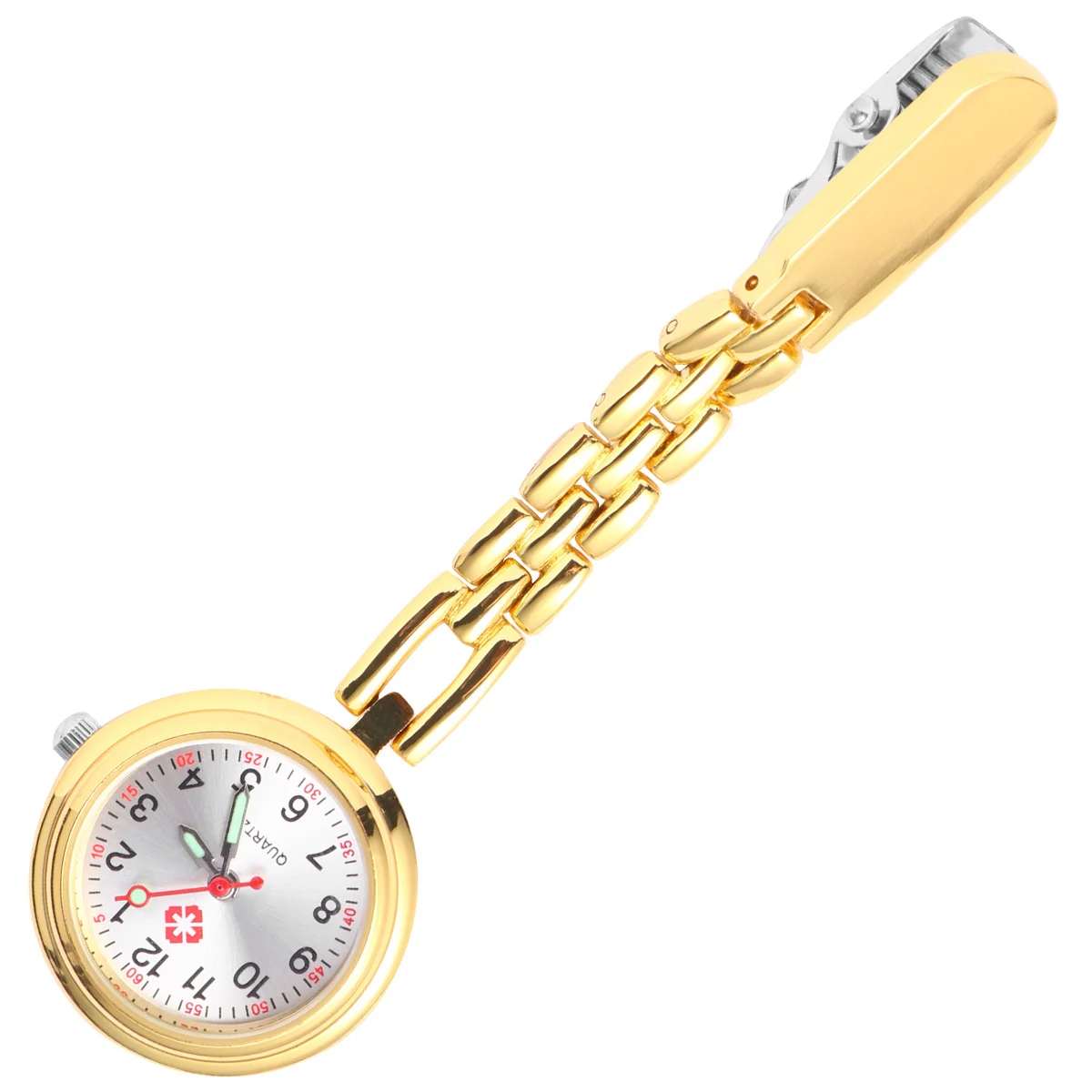 قطعة واحدة من ساعة الجيب الطبية الذهبية الإبداعية للممرضات كوارتز ساعة عصرية بإبزيم معلق للرجال والنساء #6