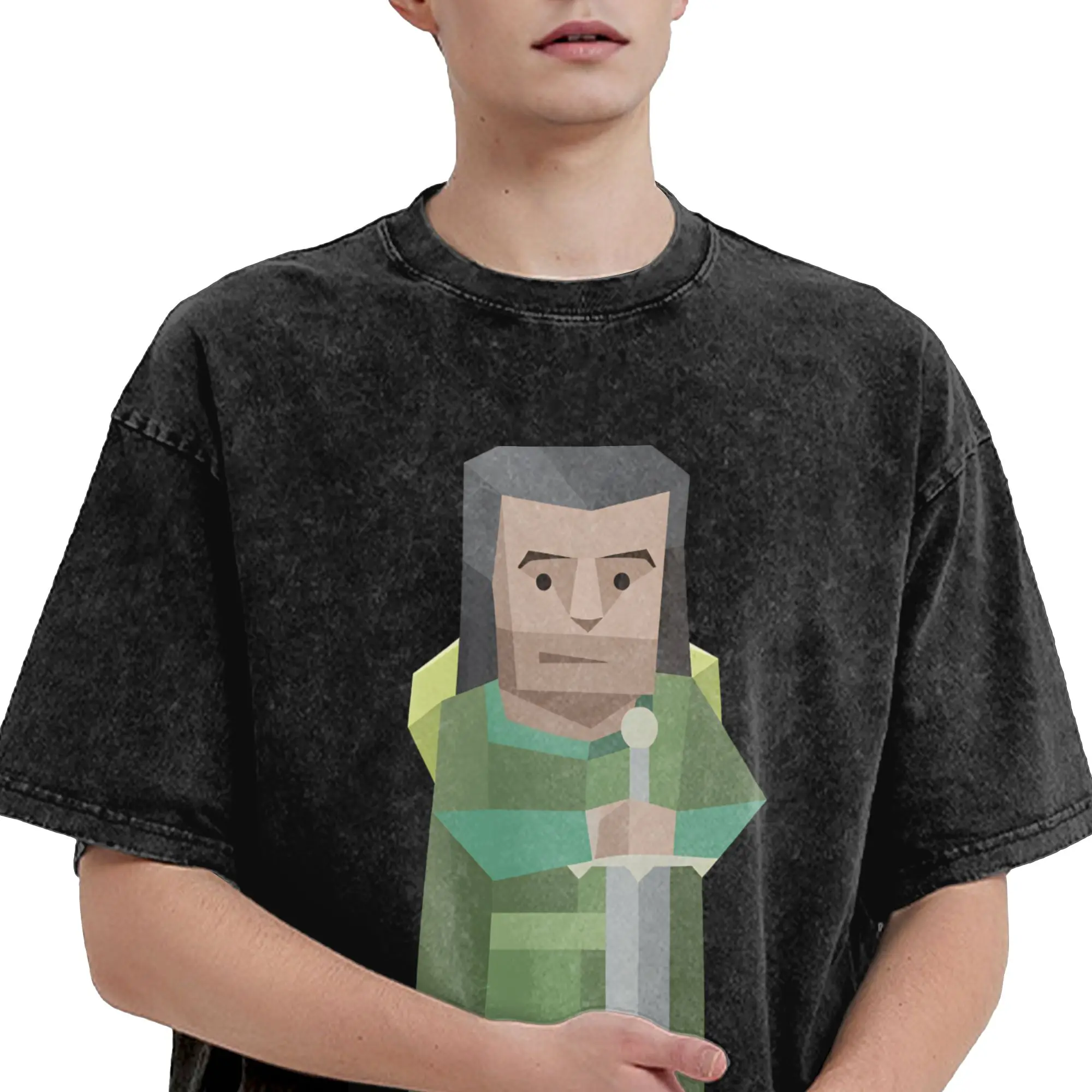 

ENFJ MBTI Men's T Shirts Washed Unique Tees Short Sleeve Crew Neck T-Shirt 100% Cotton Summer Tops