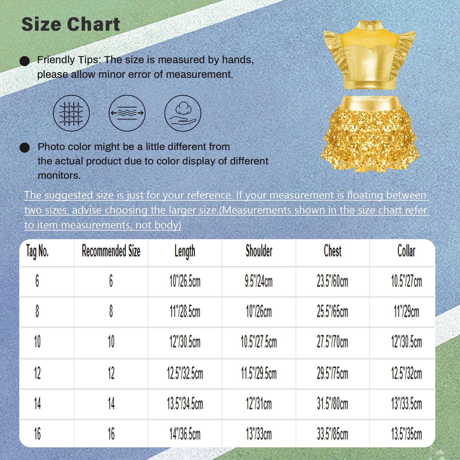 Girls Ballet Dance Jazz 2pcs Children's Metallic Shiny Sequins Ruffled Culottes Skirts Suits Kids Hip-hop Dance Outfit Costumes