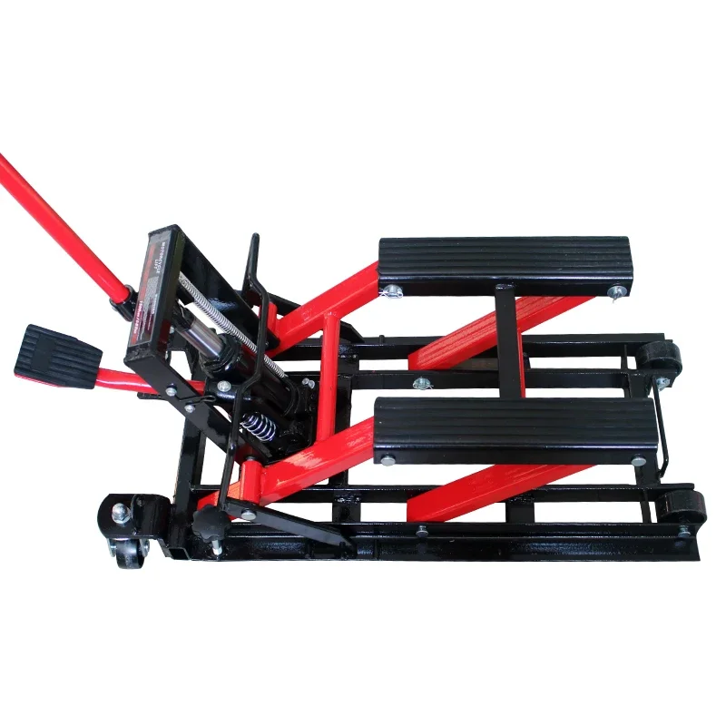 Hydraulic Motorcycle Scissor Jack 1500 LBS Load Capacity Adjustable Portable Hoist Stand Lift Tool Non-Slip Rubber