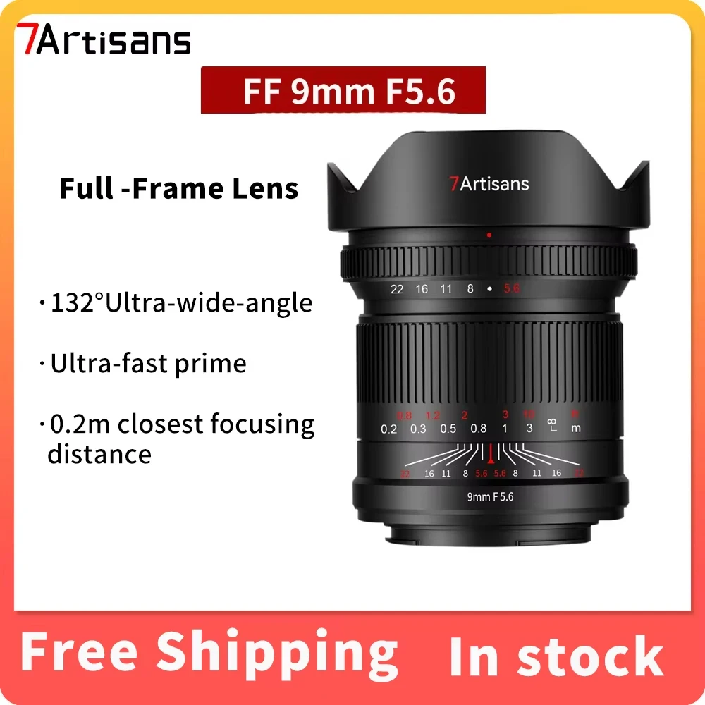 7artisans 9mm F5.6 Full Frame 132° Ultra-wide-angle Lightweight And Delicate Lens For Nikon Z Canon RF E L Mount