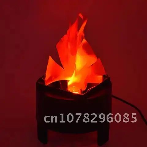 Fake Flame LED Lamp Torch Light Fire Pot Bowl Christmas Halloween Prop Party Dec