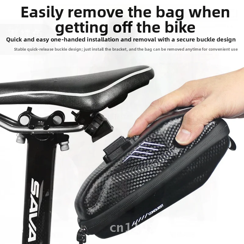 

WILD MAN Сумка для хвоста горного велосипеда Жесткая задняя сумка седла с оборудованием для верховой езды из искусственной кожи для шоссейных велосипедов Черный вместимость 0,8 л