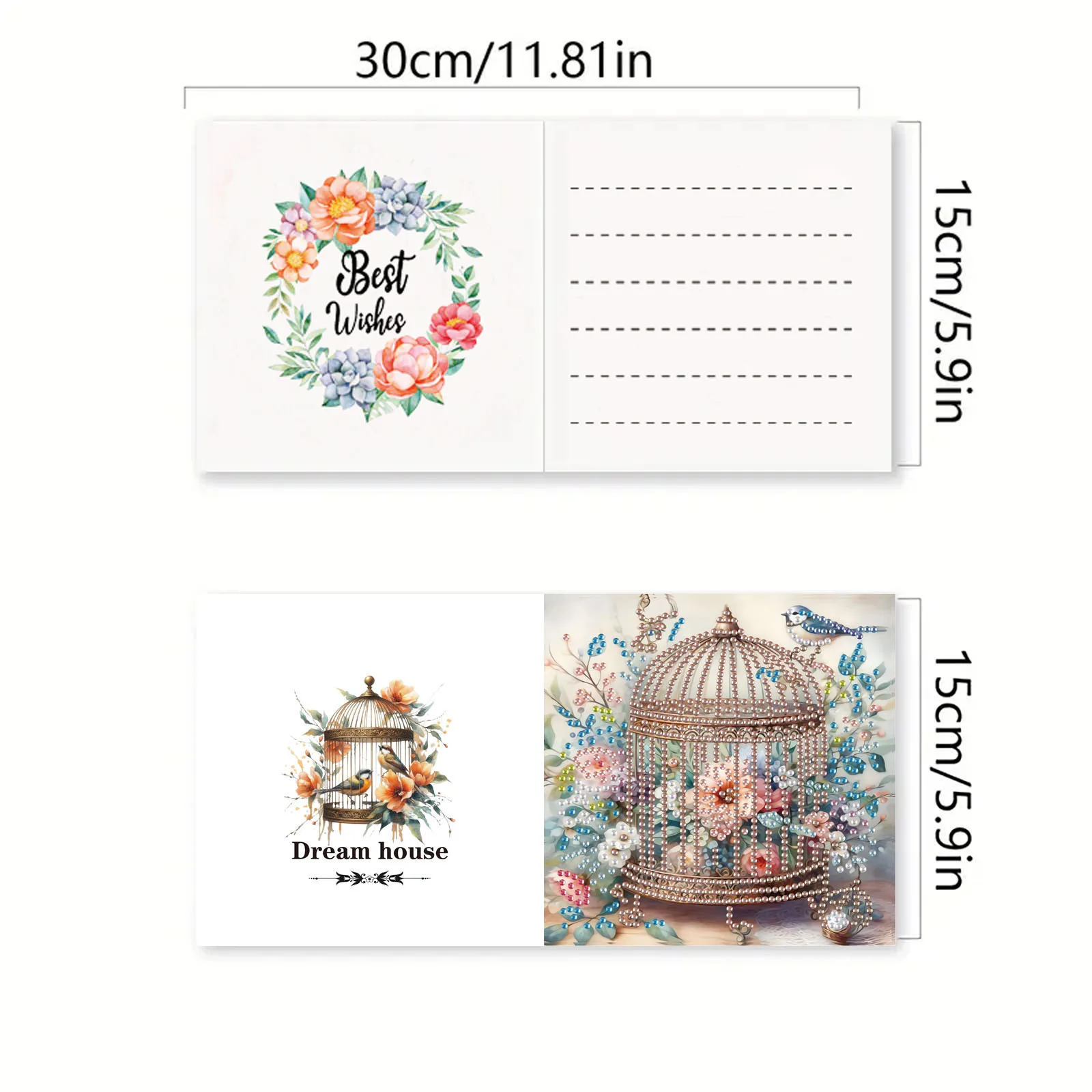 6 DIY Animal/Character/Diamond Painting Kit Greeting Cards, Expressing Unspeakable Love and Writing Romance