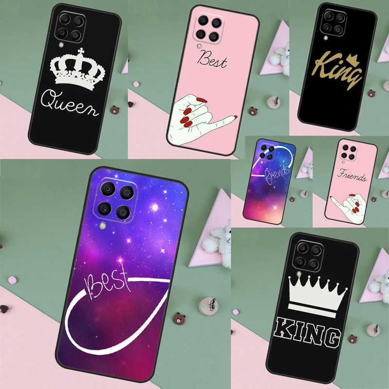 BFF Best Friend Forever King Queen Funda Case For Samsung Galaxy M12 M13 M22 M32 M52 M11 M21 M31 M51 M33 M53 M20 M54 M34 M14