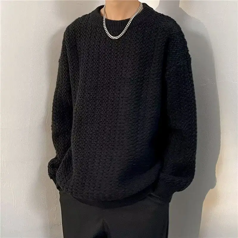 

Мужской ленивый высококачественный клетчатый трикотаж, свободный круглый Ne Base irt, осень-зима, модный тренд, полиэфирное волокно, мягкое, удобное