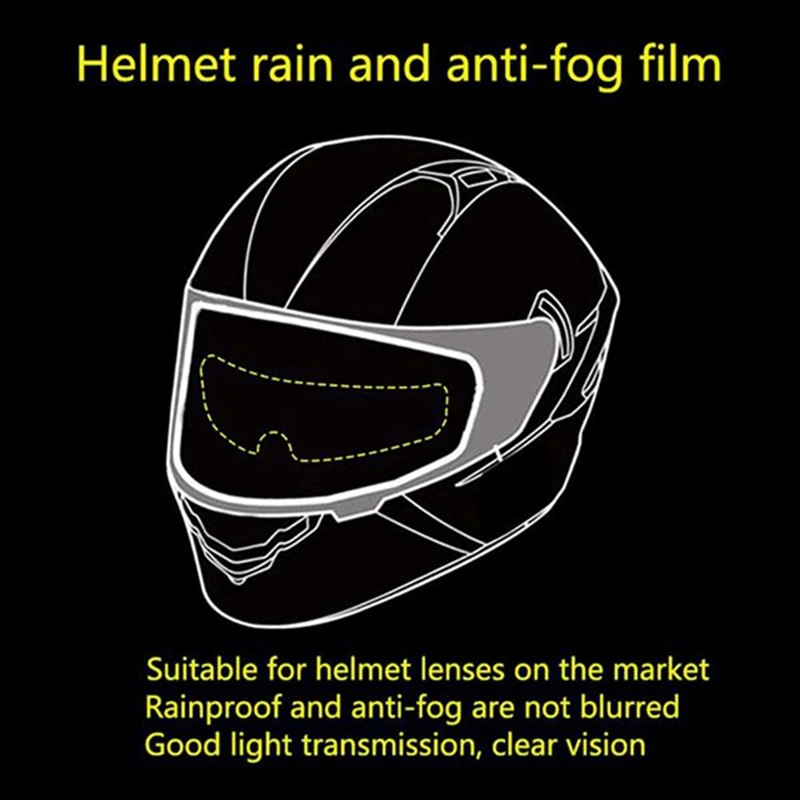 Universal Type Motorcycle Helmet Anti-Rain Anti-Fog Film Electric Car Half-Helmet Anti-Fog Lens Patch Accessories