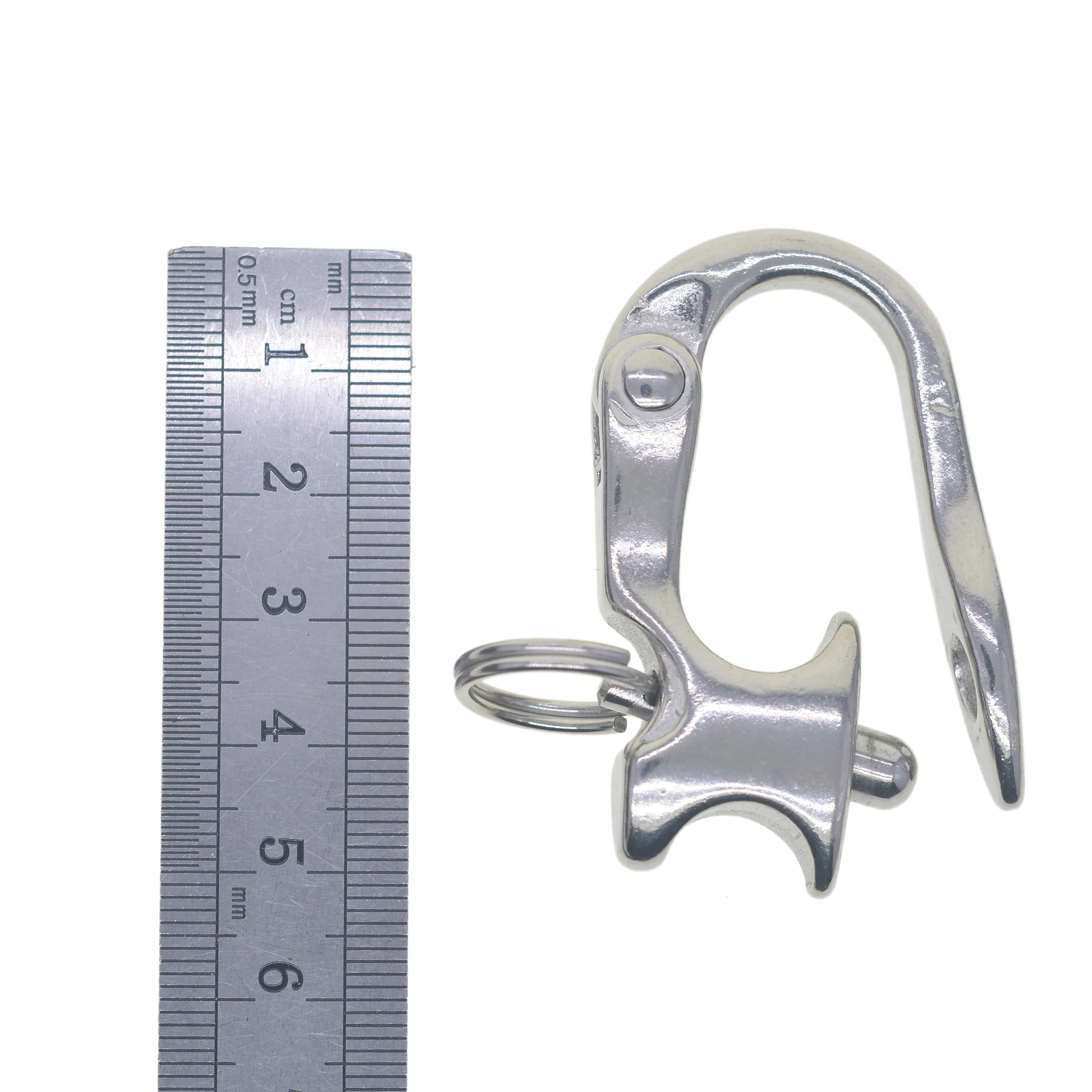 314 stainless steel 2 inches  sweden nautical pull lock carabiner shackle connector DIY Marine boat ship lanyard  links