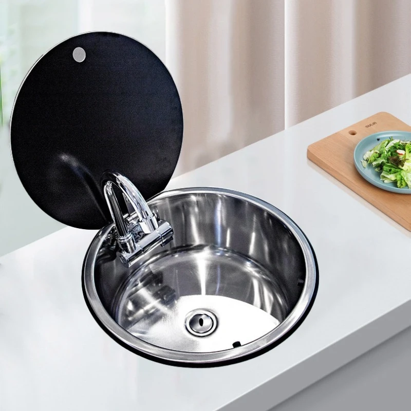 Foldable Flip-top Kitchen Sinks Stainless Steel Square Kitchen Sinks Wear-resistant Home Improvement Lavelli Da Cucina ZY40SC