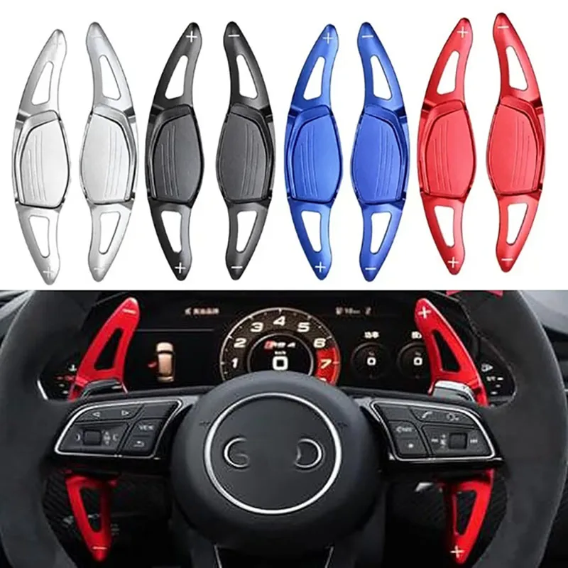 

Лопастное переключение передач для Audi RS4 RS5 R8 Spyder RS3 8V B9 2017-2020, RSQ3 RSQ8 TTRS 2020-2025 Автомобильный рычаг переключения передач на руле DSG наклейки