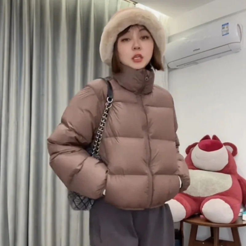 

Новая женская хлопковая куртка 2025 года, свободного кроя, повседневная верхняя одежда, маленький размер, модная хлопковая куртка на молнии...