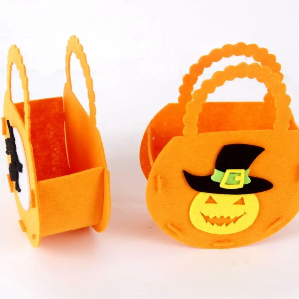 Bolsa de fantasma de Halloween no tejida, Cubo de calabaza de murciélago lindo, tela de fieltro, bolsa de dulces de murciélago de bruja, evento y fiesta