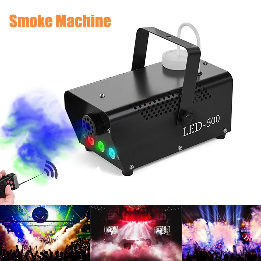 Topflashstar Led RGB Light Smoke Machine Stage Effects Smoke Machine Halloween Decorations For Home Outdoor