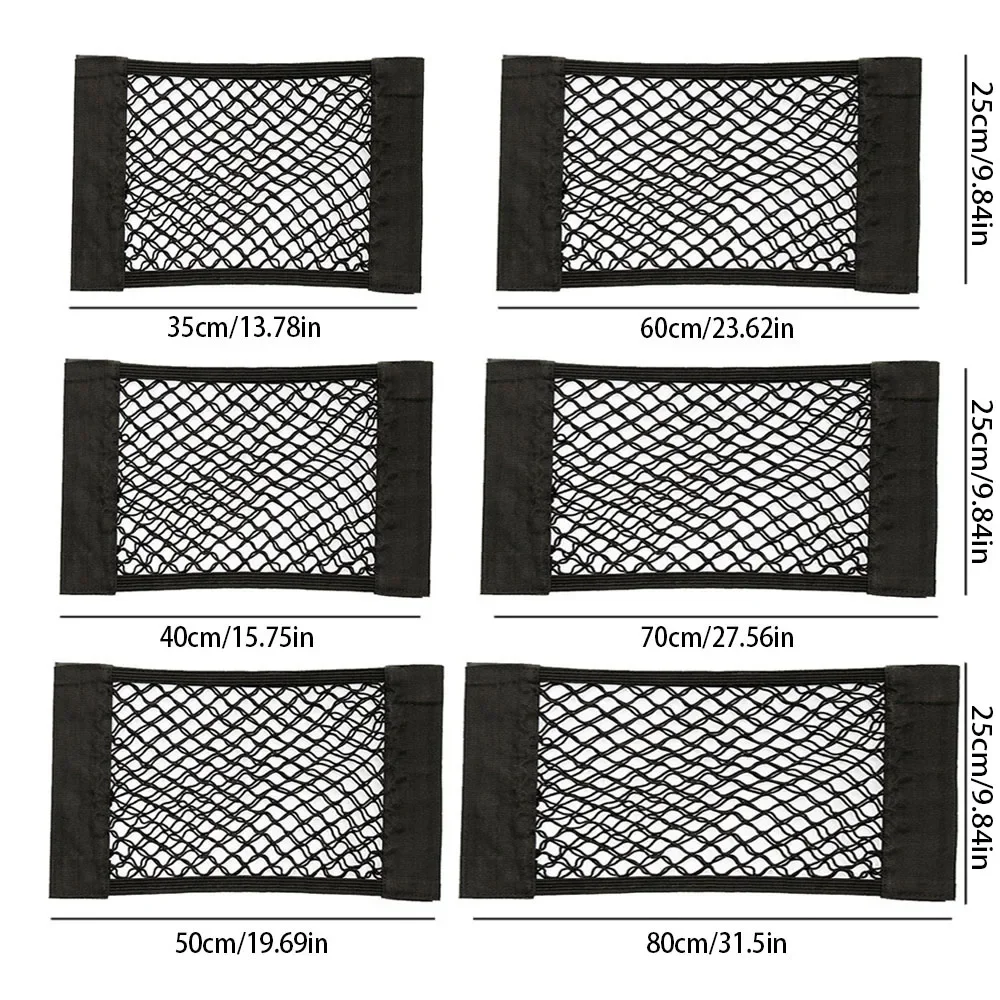 Organizzatore per bagagliaio di un\'auto, borsa a rete per riporre lo schienale del sedile, adesivo magico, fissaggio, portaoggetti fisso per interni