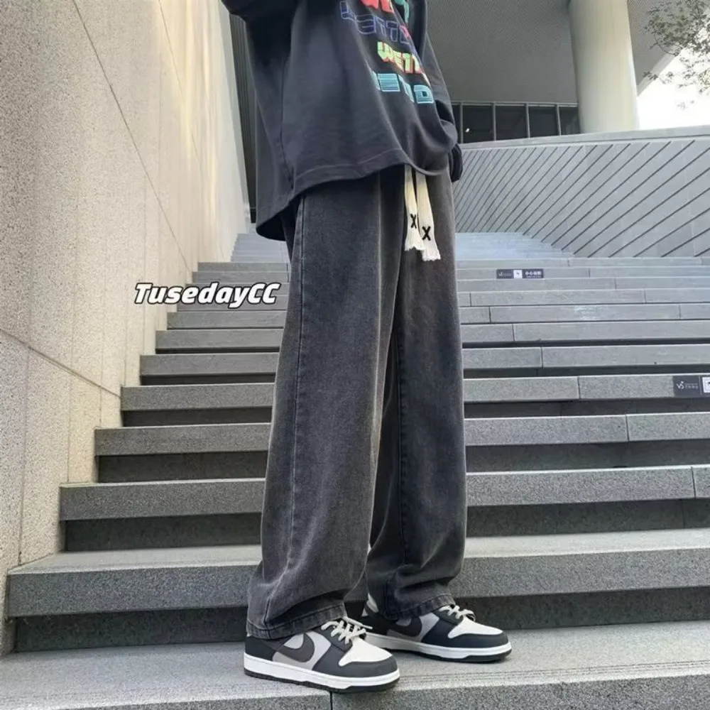 

The new loose-fitting, straight-leg, wide-leg American-style high-street pants are trendy casual and versatile for any occasion