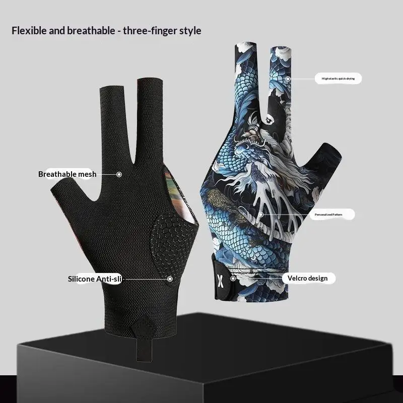 1 Stück Neuer Snooker-Queue-Handschuh für die linke Hand, atmungsaktiver Billard-Queue-Handschuh, 3-Finger-Billard-Handschuh für Herren, Zubehör – Detail 8