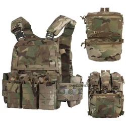 Chaleco táctico FCPC V5 MOLLE con bolsa trasera portaplacas