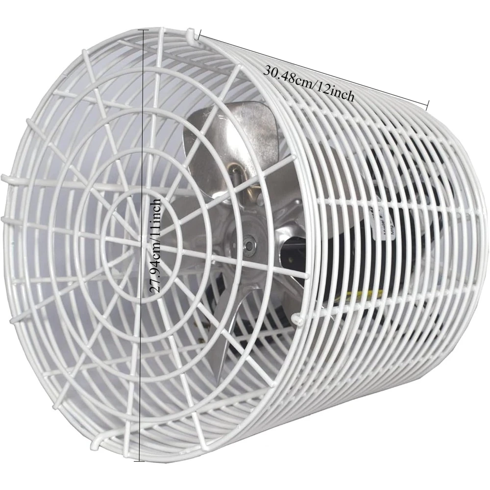 Ventilateur commercial économe en énergie, ventilateur de serre mural au plafond et protections en acier, 450 CFM, 1/100 hp