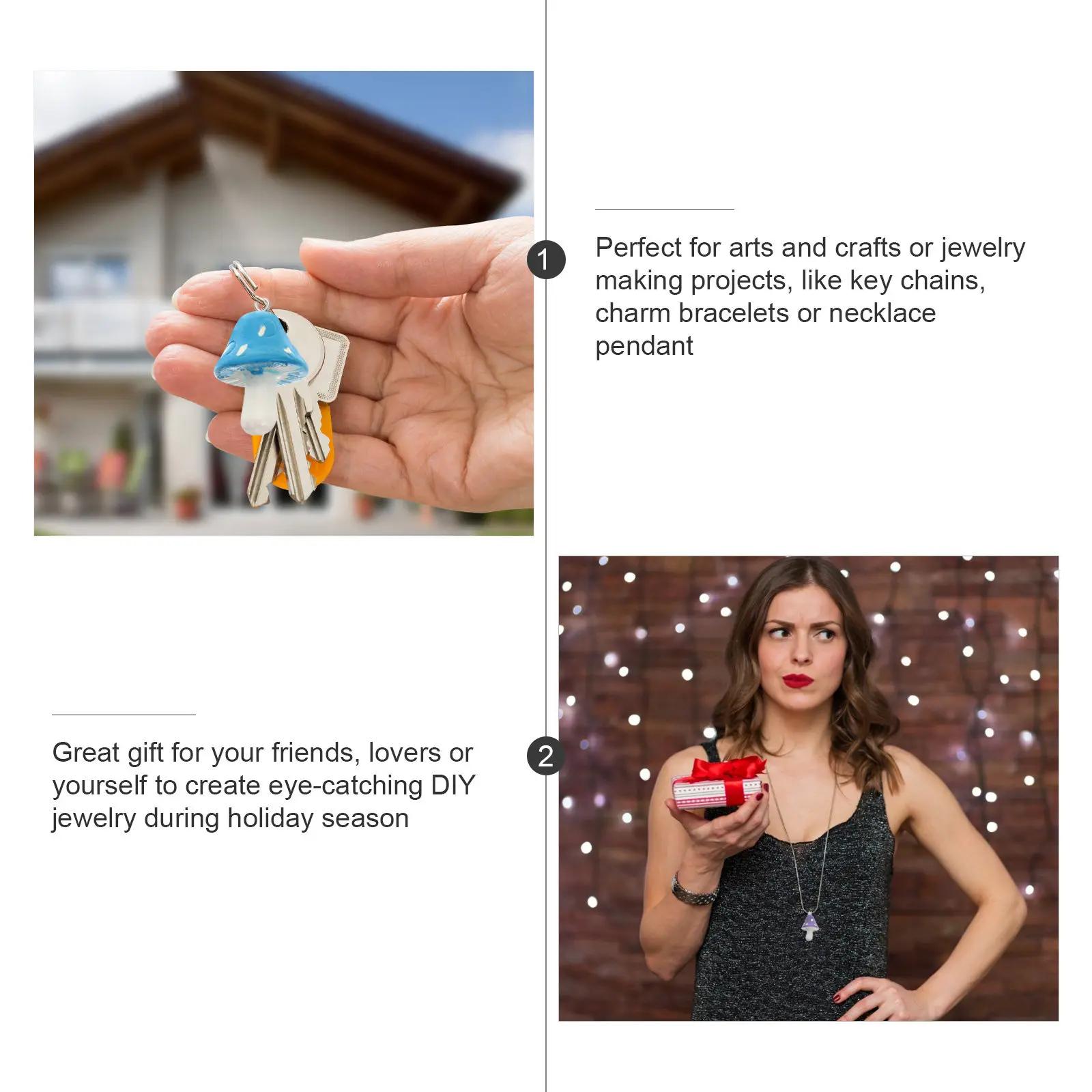 

32 шт. разноцветных подвесок-грибов из смолы для изготовления украшений, аксессуары для рукоделия, для брелоков, браслетов, ожерелий, сережек