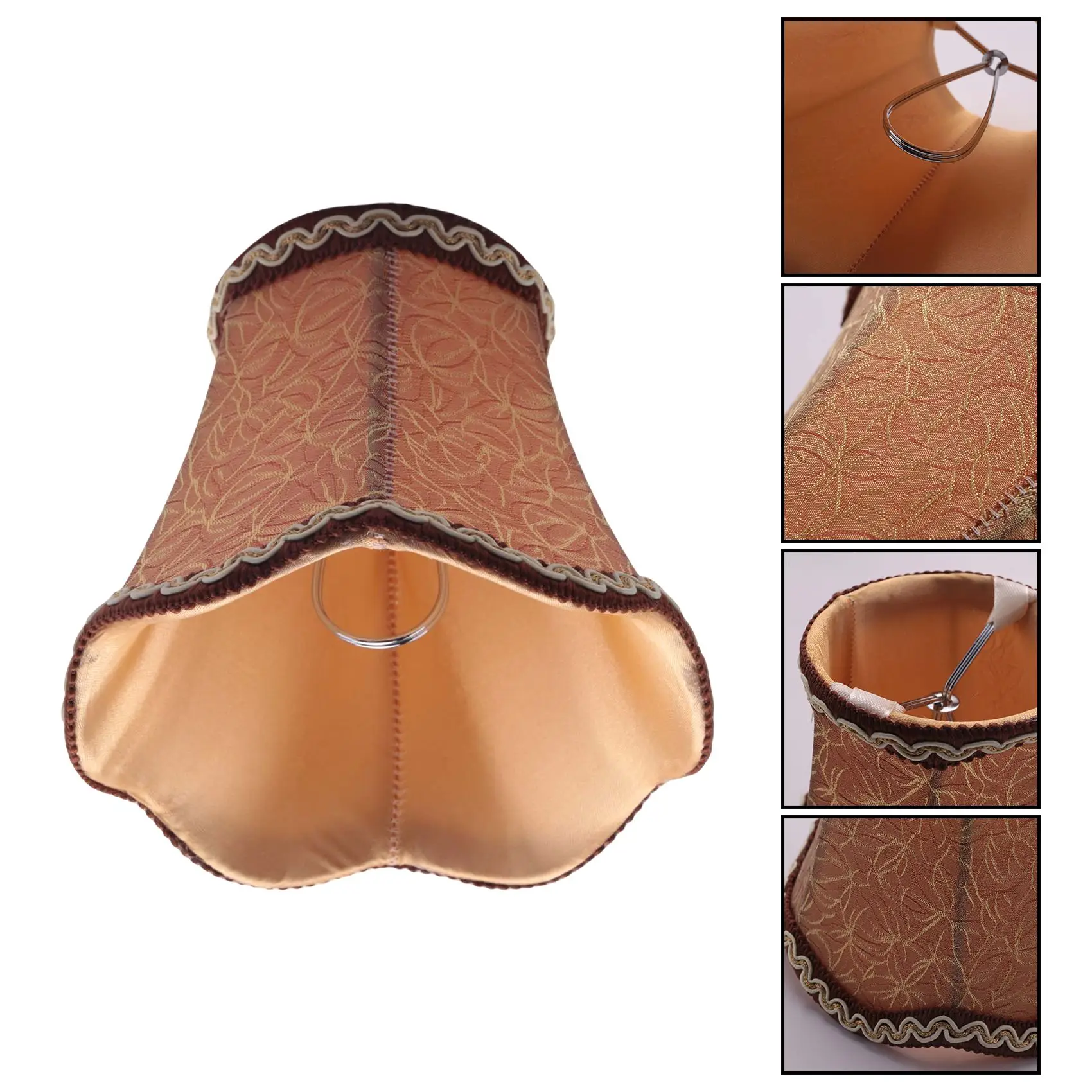 AA94-Chandelier Lamp Shades Fabric Cloth Clip On Light Shades Lamp Cover Drum Shade Lampshade Bulb Cover For Floor Lamp 13Cm