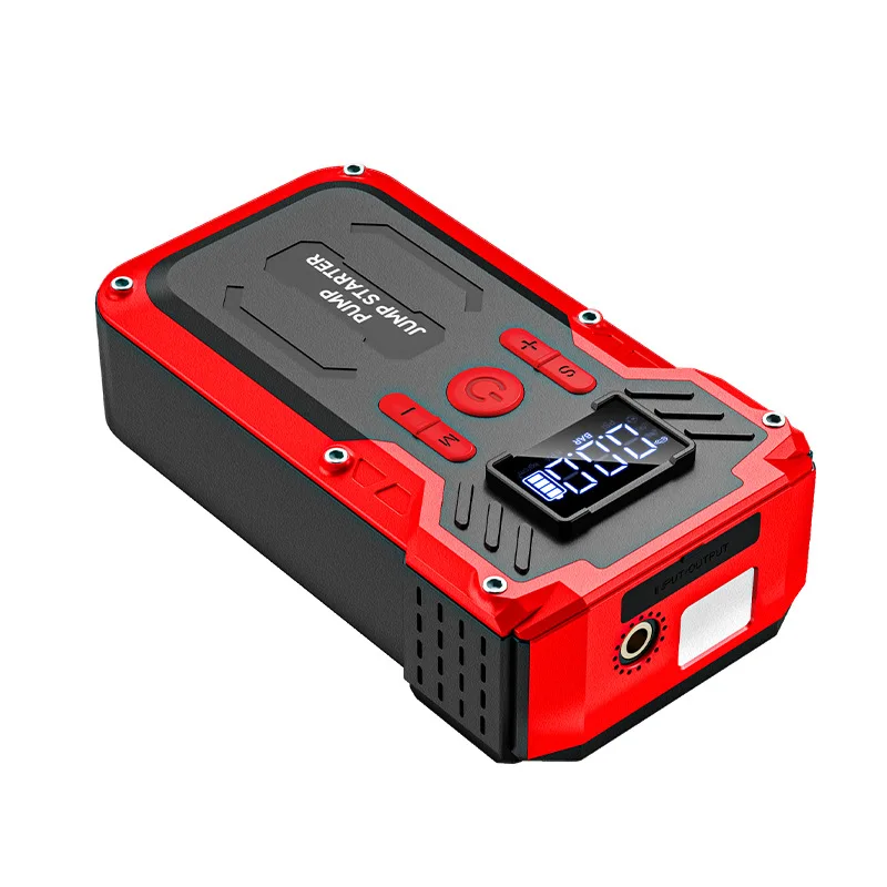 

Foreign Trade 12V Lithium Ion Car Battery Jump Starter Air Compressor Tire Inflation Pump Dual-Use Emergency Power Red/Black