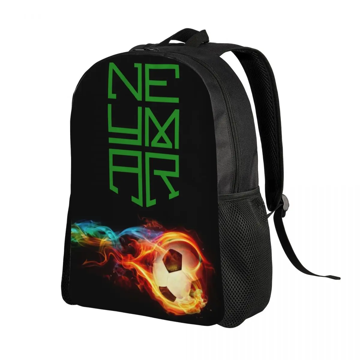 Green Neymar Football Backpack for Girls Boys Soccer College School Travel Bags Men Women Bookbag Fits 15 Inch Laptop