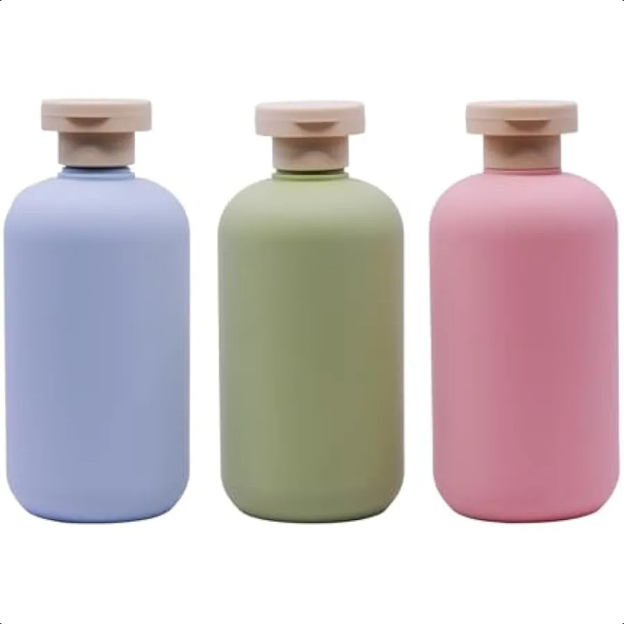 

3Pack Leakproof Travel Bottles 10 oz Squeeze Shampoo and Lotion Containers with Locking Flip Caps Food Grade HDPE PP for Toilet
