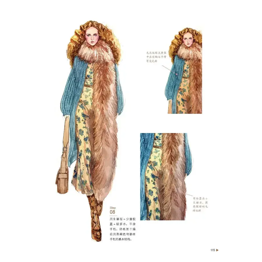 Mode Kleding Ontwerp Boek Kostuum Ontwerp Renderings Aquarel Handgeschilderde Performance Basis Tutorial Boek