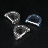 3 Size Titanium Alloy Horseshoe Buck Carabiner D Bow Staples Shackle Key Ring Keychain Hook Bracelet Buckles Outdoor Accessories