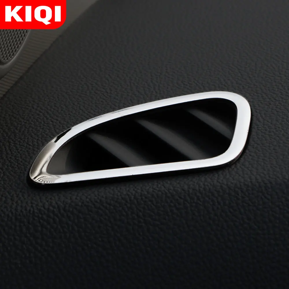 KIQI 2 sztuk ze stali nierdzewnej samochodów wewnętrzna klimatyzacja wykończenie wentylacyjne pokrywa naklejka na chevroleta CRUZE 2009 2011 2012 2013 2014