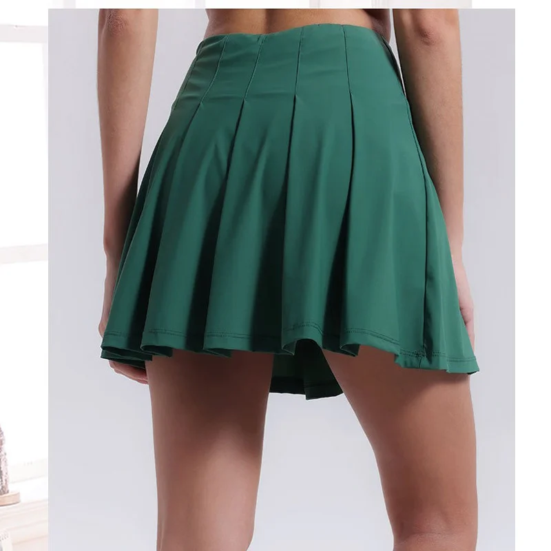 Aiihuug skorts de tênis resistentes a vinco bolsos plissados saias esportivas elásticas shorts de corrida saia skorts de golfe