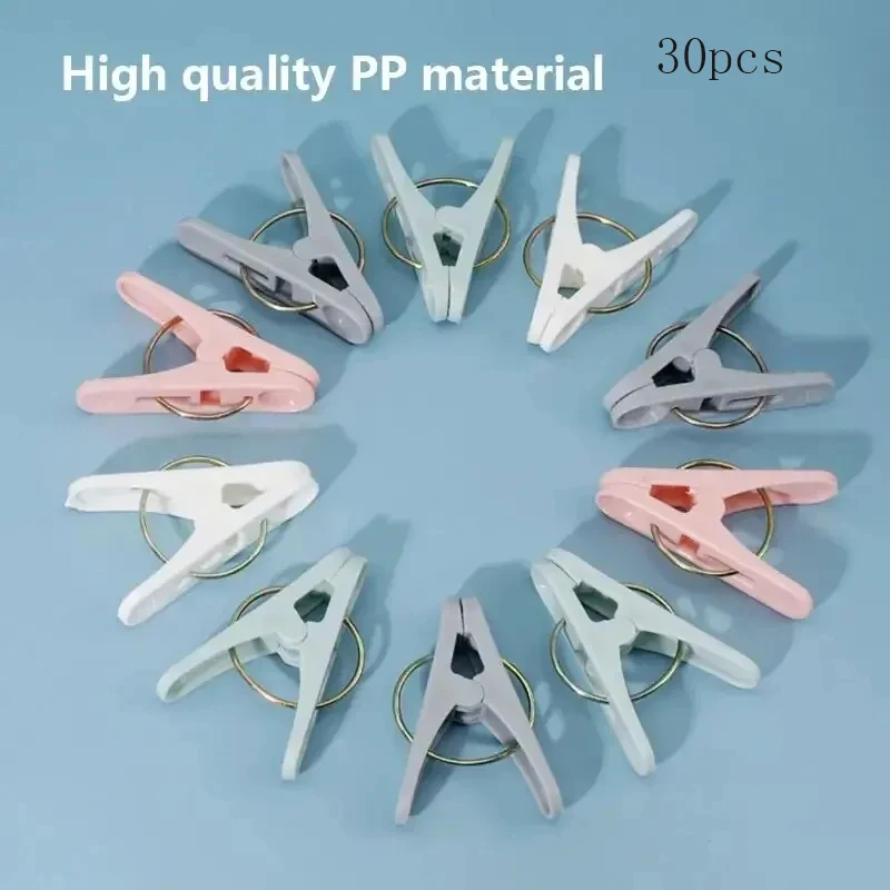 30pcs Windproof Clothespins Air Drying Clothes Socks Underwear Fixed Pins For Household Small Clips Food Snack Bag Sealing Clips