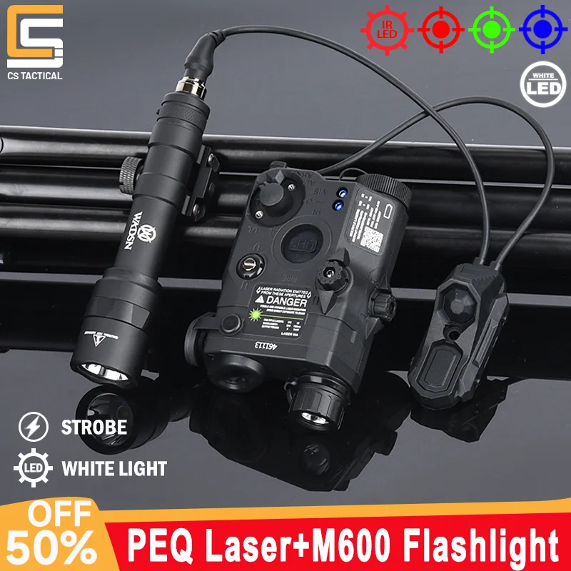 

Tactical M600C M600U Flashlight PEQ-15 Laser Gun Sight Red Green Blue Laser IR LED Light White Weapon Strobe Lamp AXON Switch