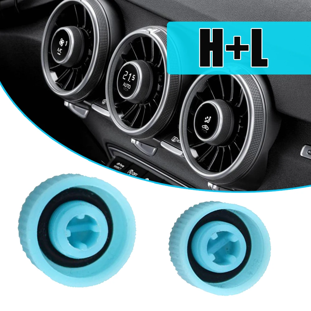 2Pcs Car A/C System Charging Port Service Cap R134a High Low Side Valve Adapter Dust Cap Blue Car Air Conditioning Accessories