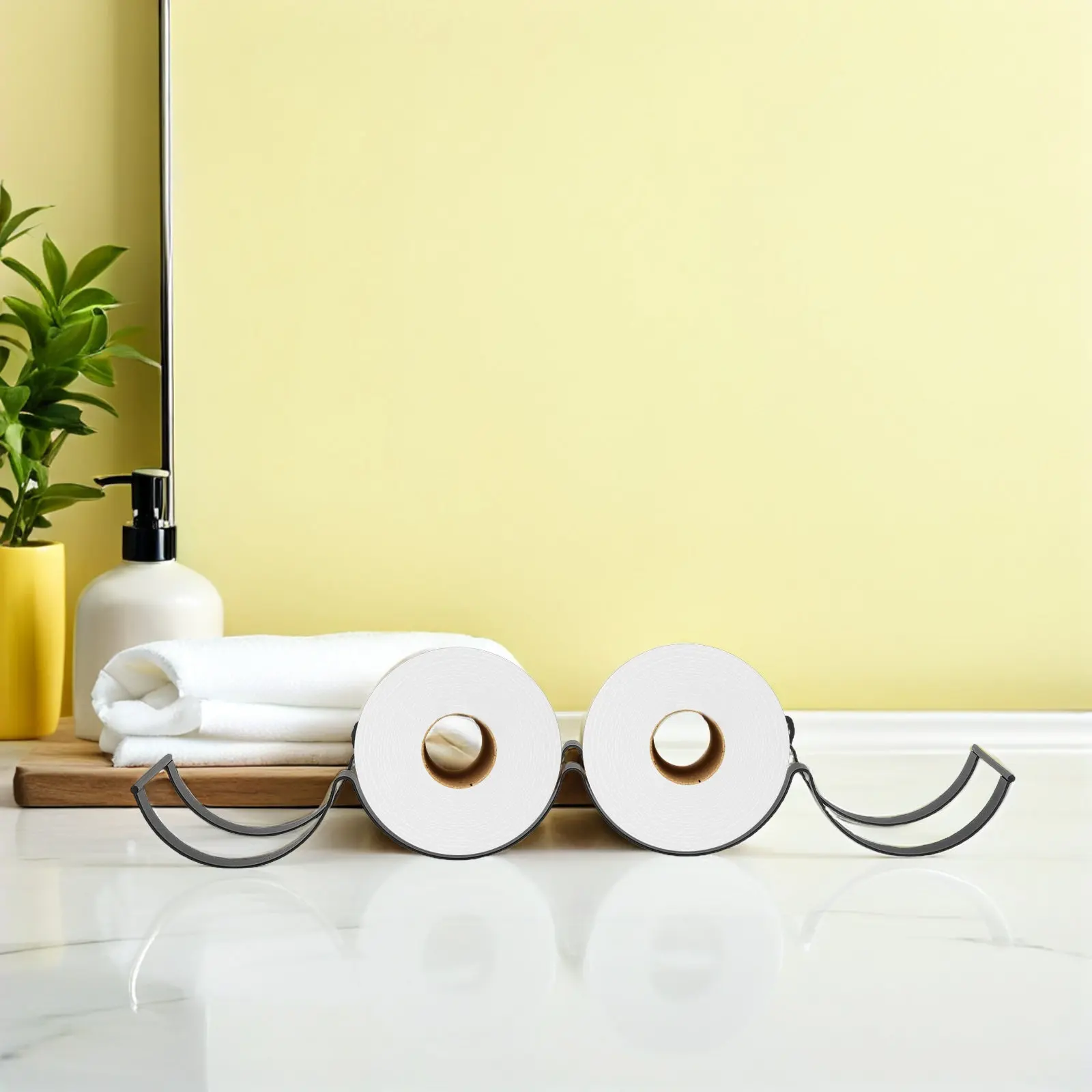 Cloud Wave Iron Toilet Paper Holder Black Wall Mounted Bathroom Tissue Organizer Storage Rack Unique Decorative Toilet Paper