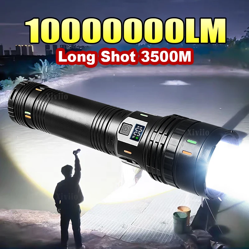 

Most Powerful Flashlight Portable Rechargeable Torch Emergency Hand Lights Tactical Flashlight Hiking Camping Outdoor Lighting