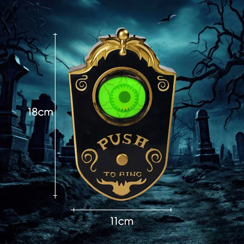 Halloween Sounding One-eyed Doorbell Decoration Glowing Eyeball Horror Doorbell Bar Secret Room Haunted House Trick Props